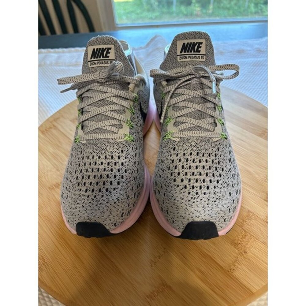 Nike Women's Zoom Pegasus 35 Gray Pink Green Athletic Shoes